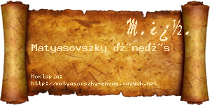 Matyasovszky Éneás névjegykártya